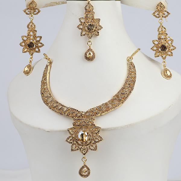 Stylish golden necklace set for girls (ps-306)